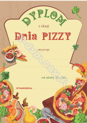 Dyplom z okazji Dnia Pizzy