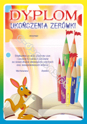 Dyplom ukończenia zerówki (kangurek)