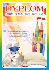 Dyplom ukończenia przedszkola z zajączkiem