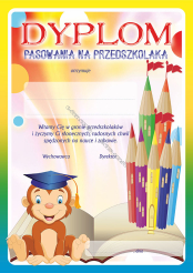 Dyplom pasowania na przedszkolaka (małpka)