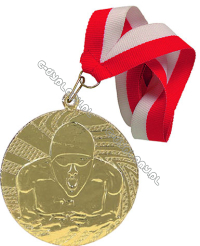 Medal złoty "Pływanie" z wstążką