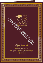 Teczka bordowa ze złoconym logo i nadrukiem