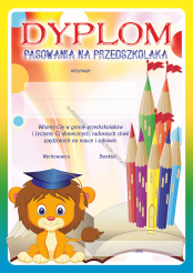 Dyplom pasowania na przedszkolaka (lew)