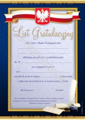 List gratulacyjny A4