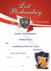 List pochwalny A4