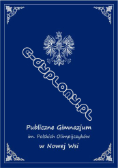 Teczka granatowa ze srebrzonym orłem i nadrukiem