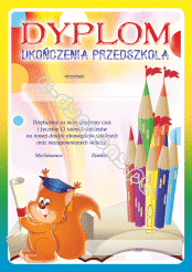 Dyplom ukończenia przedszkola z wiewiórką