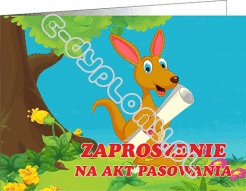 Zaproszenie na pasowanie na przedszkolaka (Kangurek)