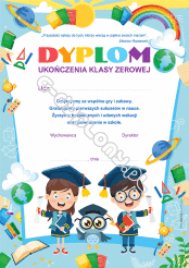 Dyplom A4 Ukończenia Klasy 0 SP