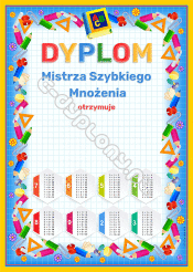 Dyplom "Mistrz szybkiego mnożenia"