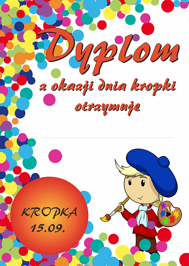 Dyplom Z Okazji Dnia Drzewa Dyplom z okazji dnia kropki