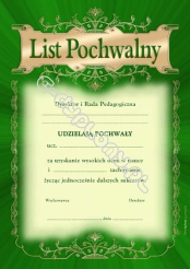 List Pochwalny (23sztuki)