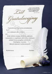 List gratulacyjny  A4