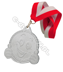 Medal "Buźka srebrna"  z wstążką