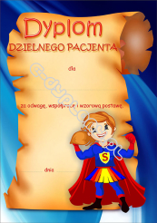 Dyplom dzielnego pacjenta A4 (supergirl)