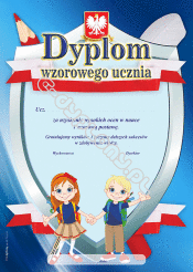 Dyplom Wzorowego Ucznia dla młodszych