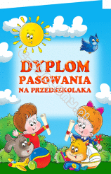 Dyplom Pasowania na Przedszkolaka (dzieci, kotek piesek)