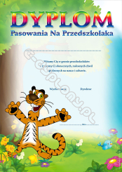 Dyplom pasowania na przedszkolaka (tygrys)