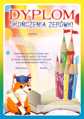 Dyplom ukończenia zerówki (lisek)