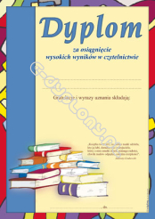 Dyplom za osiagnięcie wysokich wyników w czytelnictwie