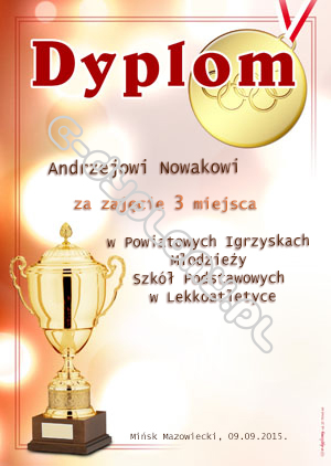 Dyplom z indywidualnym projektem grafcznym