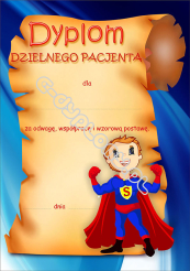 Dyplom dzielnego pacjenta A4 (superboy)