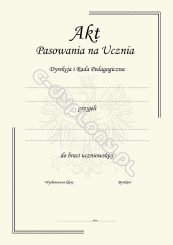 Wkładka do etui "Pasowanie na Ucznia"