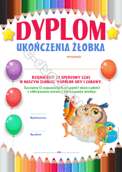 Dyplom ukończenia żłobka