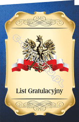 List gratulacyjny B5 z orłem