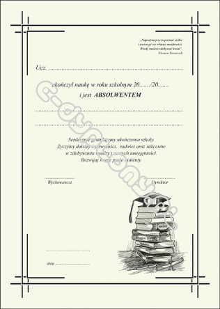 Wkładka do etui. Wersja dla Absolwenta.