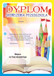 Dyplom ukończenia przedszkola z własnym logo