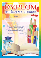 Dyplom ukończenia zerówki z delfinkiem