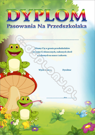 Dyplom pasowania na przedszkolaka (żabka)