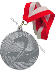 Medal srebrny uniwersalny 50 mm z wstążką 