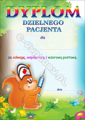 Dyplom dzielnego pacjenta A5 (wiewiórka)