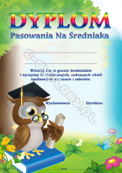 Dyplom pasowania na średniaka (sówka)