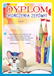 Dyplom ukończenia zerówki (myszka)