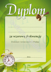 Dyplom za wzorową frekwencję