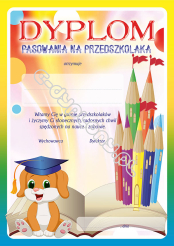 Dyplom pasowania na przedszkolaka (piesek)