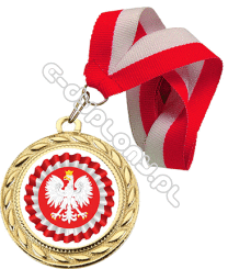 Medal 40mm złoty z wklejką "Kotylion" z wstążką