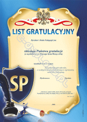 List Gratulacyjny A4