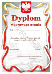 Dyplom wzorowego ucznia