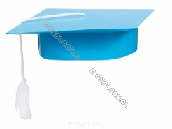 Biret dla absolwenta - Błękitny (LAKIEROWANY)