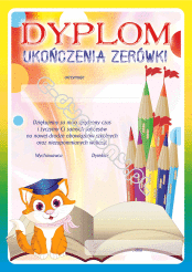 Dyplom ukończenia zerówki z kotkiem