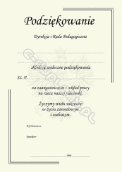 Wkładka do etui "Podziękowanie"