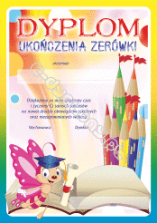 Dyplom ukończenia zerówki z motylkiem