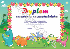 Dyplom pasowania na przedszkolaka (dinusie)