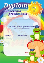 Dyplom Ukończenia Przedszkola - żabka