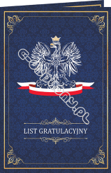 List gratulacyjny B5 z godłem