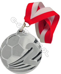 Medal piłka nożna srebrny z wstążką